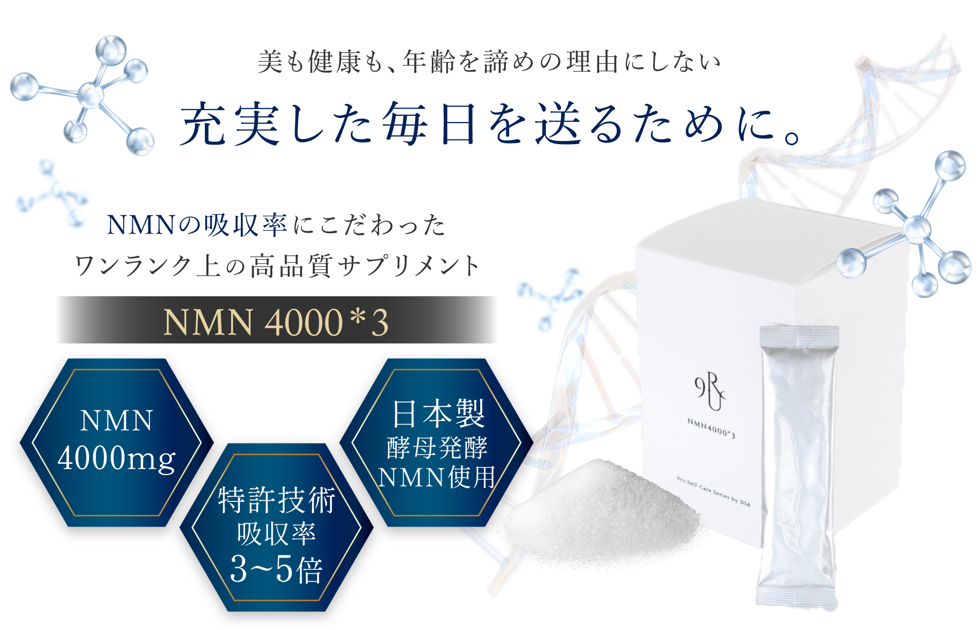 NMNの吸収率にこだわったNMN4000*3