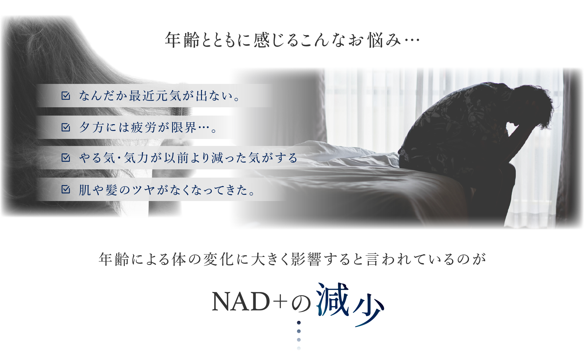 年齢による体の変化に大きく影響するNAD+